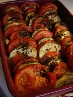 Tian aubergine tomate